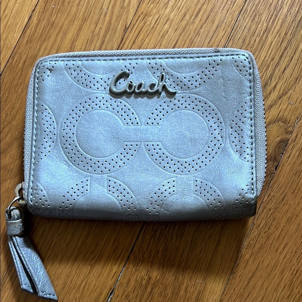 Coach Silver Zip Wallet
